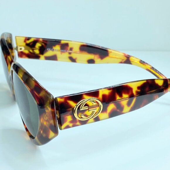 Italy Gucci GG2195 Sunglasses Logo Faux Tortoiseshell Frame Brown GS245 - Picture 3 of 7